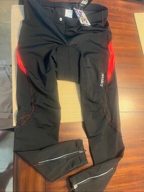 Bundle 86…Santic Women's Black & Red Cycling Tights pants padded xl